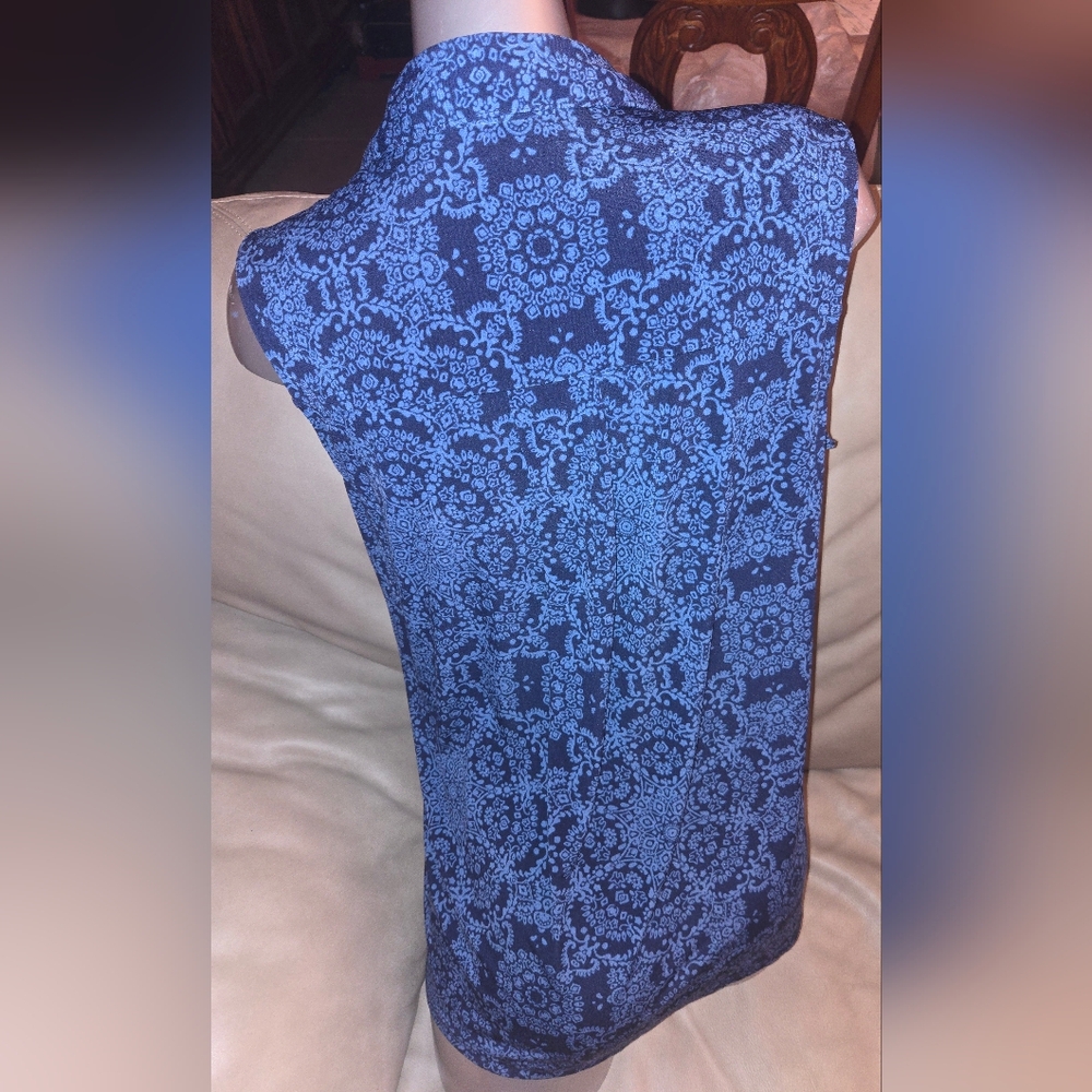 Croft & Barrow Black Blue Paisley Print Sleeveless Top Size M - Picture 10 of 12